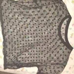 H&m Black polka dots  see threw sheer shirt